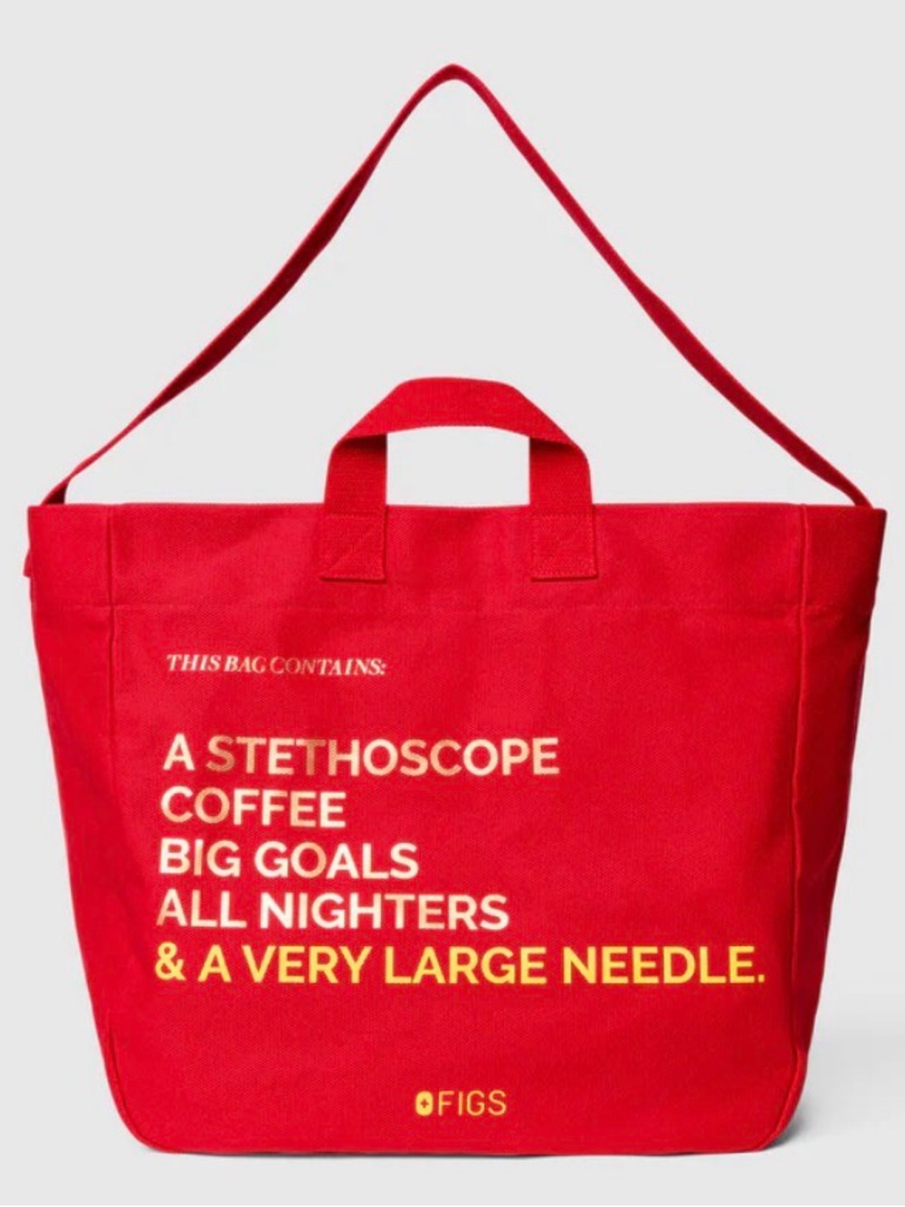 FIGS Pop Red A Very Large Needle Tote - Picture 2 of 4